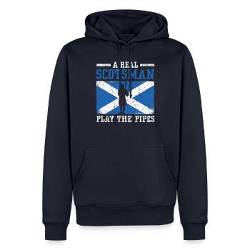 A Real Scotsman Plays The Pipes Musiker Dudelsack - Männer Premium Bio Hoodie - Navy - Vorne - Nico (187cm)