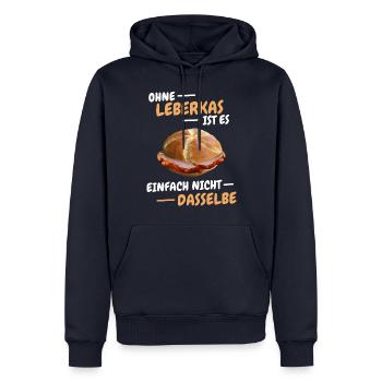Leberkäs Bayern Leberkas Semmel Fleischkäse - Männer Premium Bio Hoodie - Navy - Vorne - Nico (187cm)