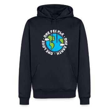 Journée écologique Earth Planet Save Earth - Sweat à capuche Premium bio Homme - bleu marine - Devant - Nico (187cm)