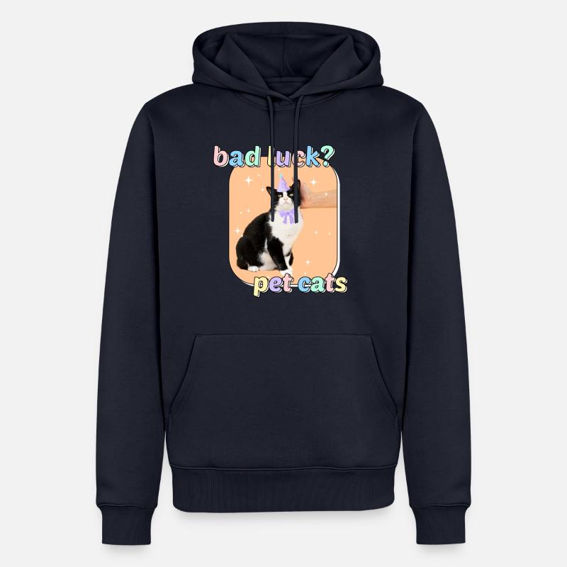 Cat Memes - Bad Luck Pet Cats - Sweat à capuche Premium bio Homme - bleu marine