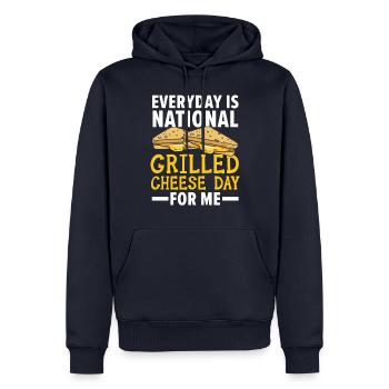 Jeder Tag ist für mich der Nationale Tag des gegri - Männer Premium Bio Hoodie - Navy - Vorne - Nico (187cm)