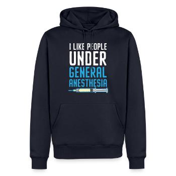 I love people under general anesthesia Anesthesiologist - Men’s Premium Organic Hoodie - navy - Front - Nico (187cm)