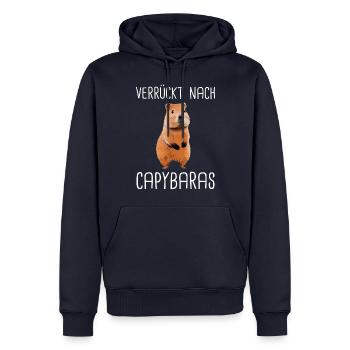 Capybara Wasserschwein Capybaras - Männer Premium Bio Hoodie - Navy - Vorne - Nico (187cm)
