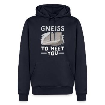 Gneiss to get to know Geology Stone collecting - Men’s Premium Organic Hoodie - navy - Front - Nico (187cm)