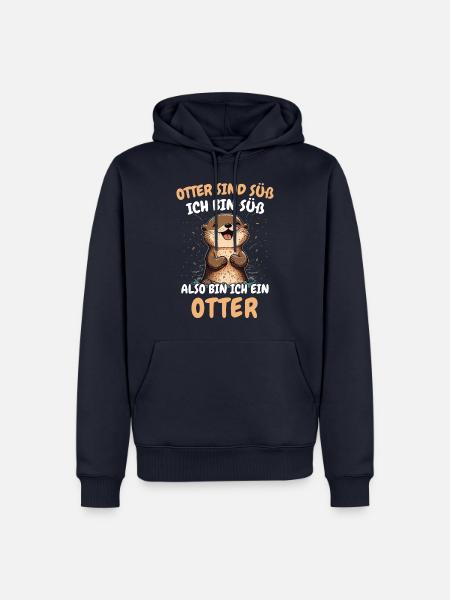 Otter Seeotter - Männer Premium Bio Hoodie - Navy