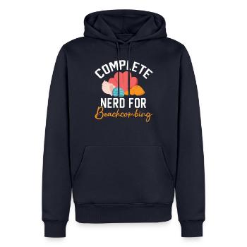 Complete Nerd for Beachcombing Seashell Beachcomb - Men’s Premium Organic Hoodie - navy - Front - Nico (187cm)