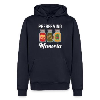 Erinnerungen konservieren Konservendosen Konserven - Männer Premium Bio Hoodie - Navy - Vorne - Nico (187cm)