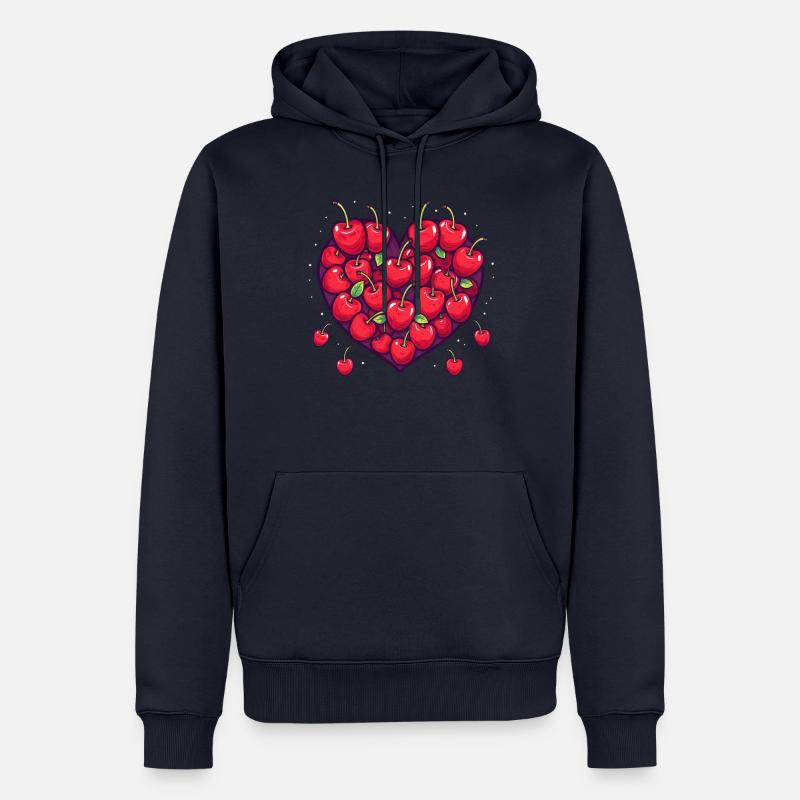 Kirsche Frucht Kirschen Cherry - Männer Premium Bio Hoodie - Navy