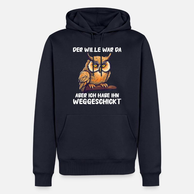 Nachteule Eule Eulen Vogel - Männer Premium Bio Hoodie - Navy
