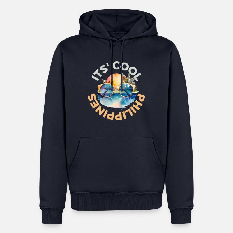 C’est cool - Philippines - Sweat à capuche Premium bio Homme - bleu marine