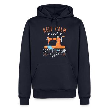 Stay calm and take the seam ripper Sewing - Men’s Premium Organic Hoodie - navy - Front - Nico (187cm)