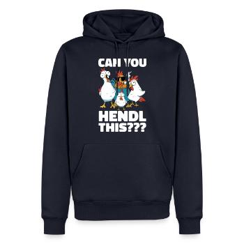 Chicken Chickens Farmer Farmer Farm Rooster - Men’s Premium Organic Hoodie - navy - Front - Nico (187cm)