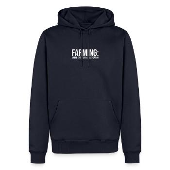 Farm, Farmer, Farmer Geschenk, Landwirt, Lustig - Männer Premium Bio Hoodie - Navy - Vorne - Nico (187cm)