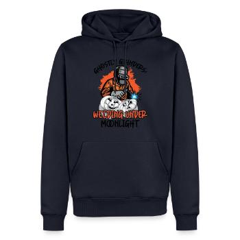 Meuleuses effrayantes : soudure au clair de lune - Sweat à capuche Premium bio Homme - bleu marine - Devant - Nico (187cm)