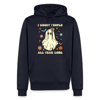 Halloween I Ghost People All Year Long - Männer Premium Bio Hoodie - Navy - Vorne - Nico (187cm)