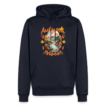 Autumn Vibes, Fall Season - Männer Premium Bio Hoodie - Navy - Vorne - Nico (187cm)