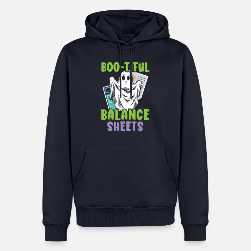 Boo-tiful Bilans Comptable Halloween - Sweat à capuche Premium bio Homme - bleu marine