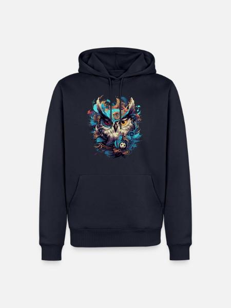 Cool Steampunk Owl - Men’s Premium Organic Hoodie - navy