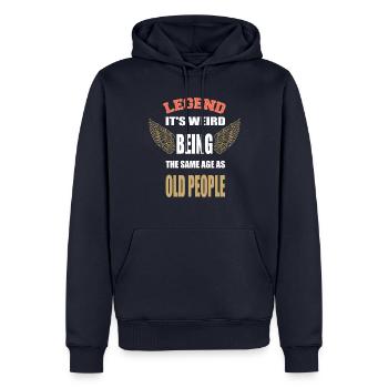 It's Weird Being The Same Age As Old People Funny - Männer Premium Bio Hoodie - Navy - Vorne - Nico (187cm)