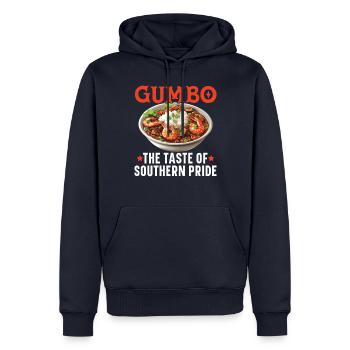 Gumbo Lovers Foodie Louisiane Manger Cuisine Cajun - Sweat à capuche Premium bio Homme - bleu marine - Devant - Nico (187cm)