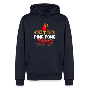 Ping Pong King / Table Tennis Sport Design - Sweat à capuche Premium bio Homme - bleu marine - Devant - Nico (187cm)