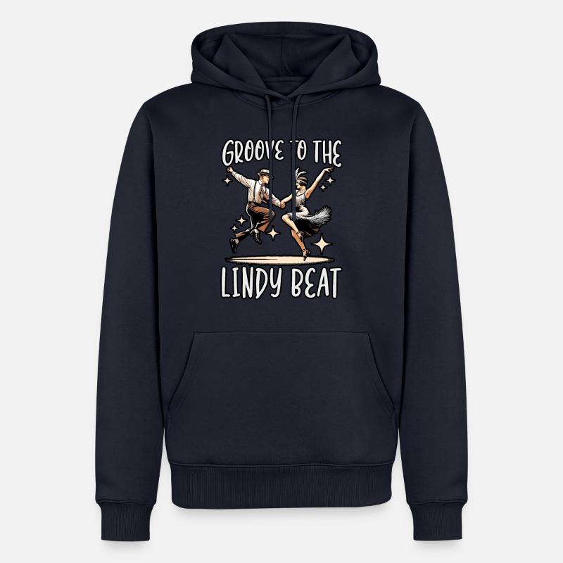 Danseur de Lindy Hop Danse Swing Danse - Sweat à capuche Premium bio Homme - bleu marine