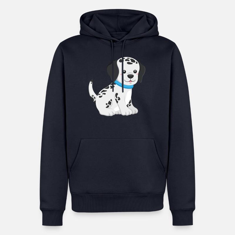 Chiot dalmatien - Sweat à capuche Premium bio Homme - bleu marine