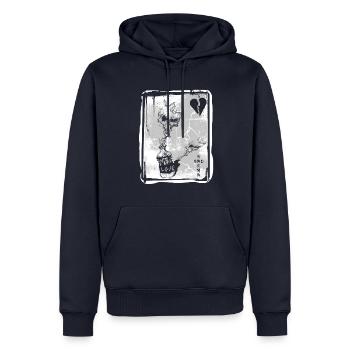 Amour et haine, Crâne, Poison, Style Trash - Sweat à capuche Premium bio Homme - bleu marine - Devant - Nico (187cm)