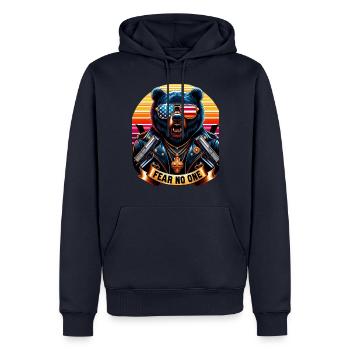 Fear No One Bear - Männer Premium Bio Hoodie - Navy - Vorne - Nico (187cm)
