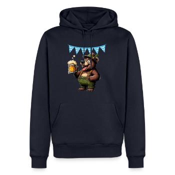Bayern Bär Bier Alkohol Maß Weizenbier Lederhose - Sweat à capuche Premium bio Homme - bleu marine - Devant - Nico (187cm)