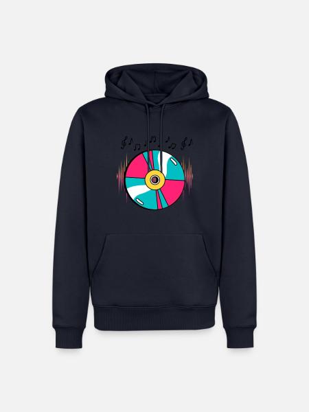 CD mit Musiknoten T-Shirt - Männer Premium Bio Hoodie - Navy