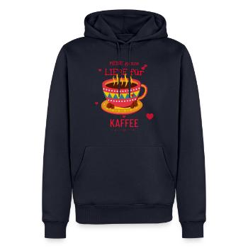 Tout mon amour pour le café - Sweat à capuche Premium bio Homme - bleu marine - Devant - Nico (187cm)