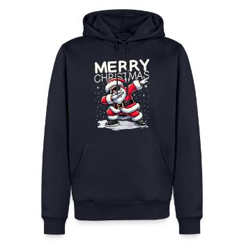 Lustig Merry Christmas Dabbing Weihnachtsmann - Männer Premium Bio Hoodie - Navy - Vorne - Nico (187cm)