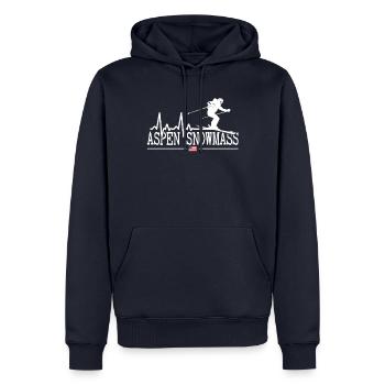 Aspen Snowmass Skigebiet Colorado Rocky Mountains - Männer Premium Bio Hoodie - Navy - Vorne - Nico (187cm)