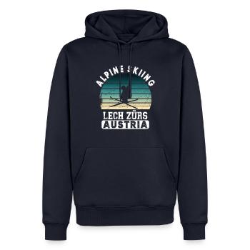 Skigebiet Lech Zürs Österreichische Alpen Souvenir - Männer Premium Bio Hoodie - Navy - Vorne - Nico (187cm)