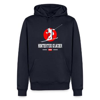 Skigebiet Hintertuxer Gletscher Österreichische Alpen - Männer Premium Bio Hoodie - Navy - Vorne - Nico (187cm)