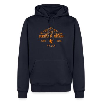 Station de ski de Cortina d’Ampezzo Ski dans les Alpes italiennes - Sweat à capuche Premium bio Homme - bleu marine - Devant - Nico (187cm)