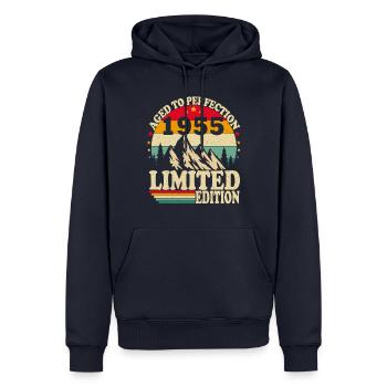 Vintage 1955 Original Jahrgang Geburtstag Gesch - Männer Premium Bio Hoodie - Navy - Vorne - Nico (187cm)