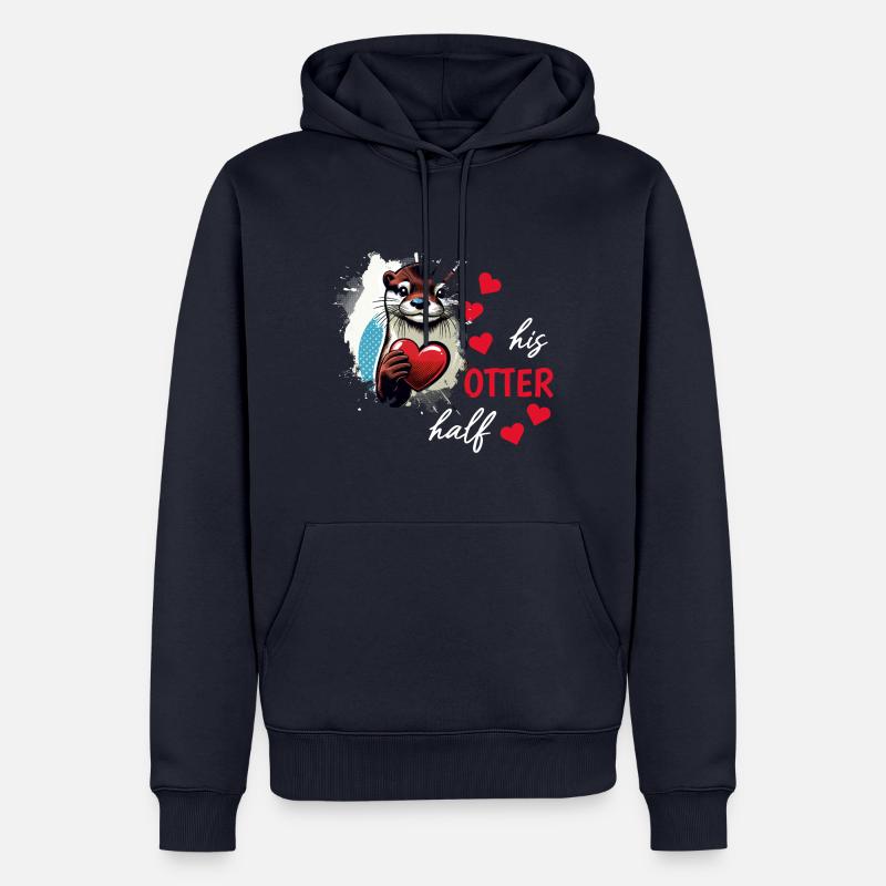 Otter half liebe geschenk - Männer Premium Bio Hoodie - Navy