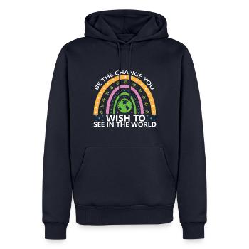 Earth Day Environmentally Friendly Earth Planet Saving - Men’s Premium Organic Hoodie - navy - Front - Nico (187cm)