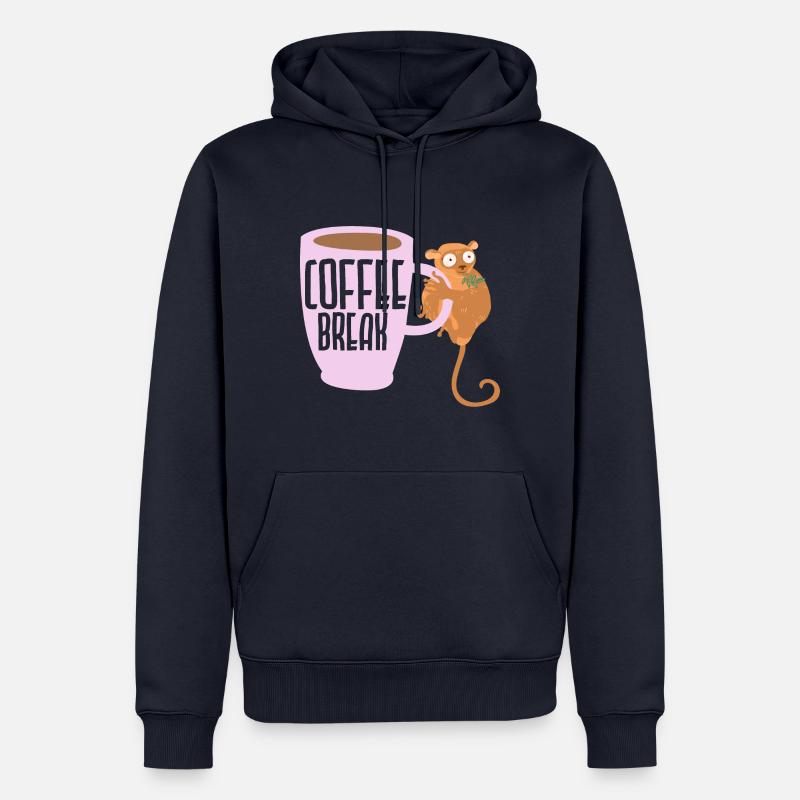 Kaffeepause Tarsierflüsterer Koffeintrinker - Männer Premium Bio Hoodie - Navy