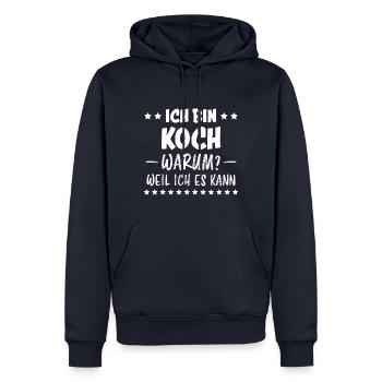 Koch Lustig Spruch Beruf Gastronomie Koch Geschenk - Männer Premium Bio Hoodie - Navy - Vorne - Nico (187cm)