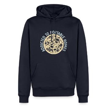 Süchtig nach tragbaren Häusern Shelling Beachcombi - Männer Premium Bio Hoodie - Navy - Vorne - Nico (187cm)