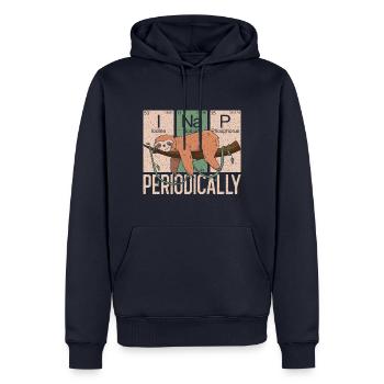 Funny Sloth Chemistry - Je fais une sieste périodique - Sweat à capuche Premium bio Homme - bleu marine - Devant - Nico (187cm)