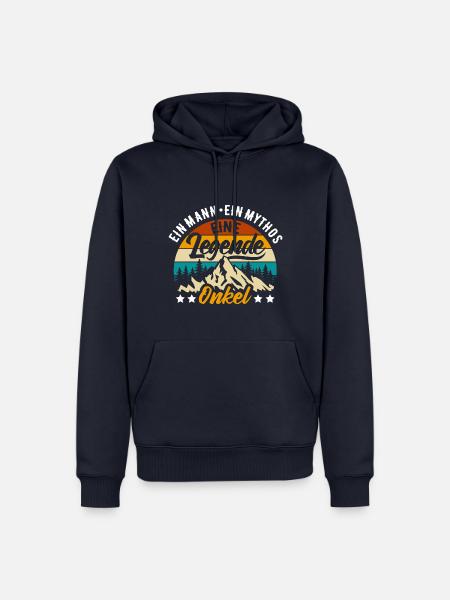 Mann, Mythos, Legende - Onkel Name eintragen - Männer Premium Bio Hoodie - Navy
