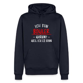 Bowling Lustiger Spruch Bowler Sprüche Geschenk - Männer Premium Bio Hoodie - Navy - Vorne - Nico (187cm)