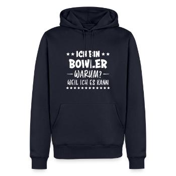 Bowling Spruch Bowlingspieler Fun Bowler Geschenk - Männer Premium Bio Hoodie - Navy - Vorne - Nico (187cm)