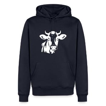 Kuhbauer Lustiger Bauernhof Kühe Tierfarm - Männer Premium Bio Hoodie - Navy - Vorne - Nico (187cm)