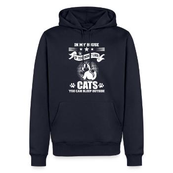 If you don´t like cats you can sleep outside shirt - Männer Premium Bio Hoodie - Navy - Vorne - Nico (187cm)