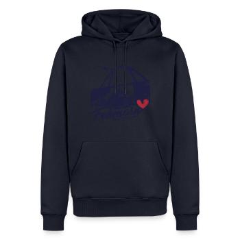 FEHMARN LIEBLINGSINSEL - Männer Premium Bio Hoodie - Navy - Vorne - Nico (187cm)
